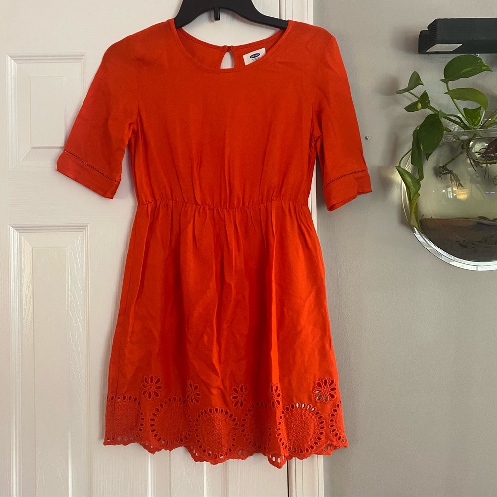 Old Navy Embroidered Orange Dress